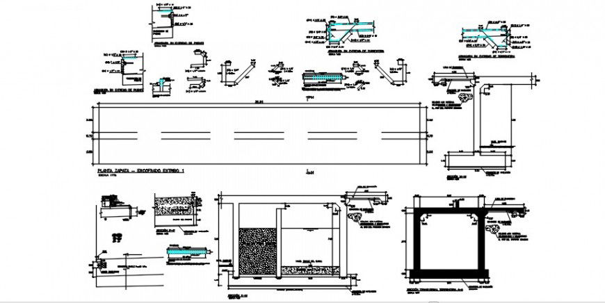 Box culvert detailing drawings 2d view dwg file