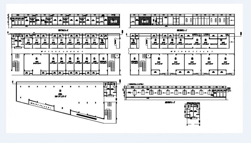 Boys and girls hostel floor plan distribution drawing details dwg file