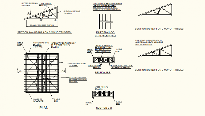 Bracing detail for rafters layout file