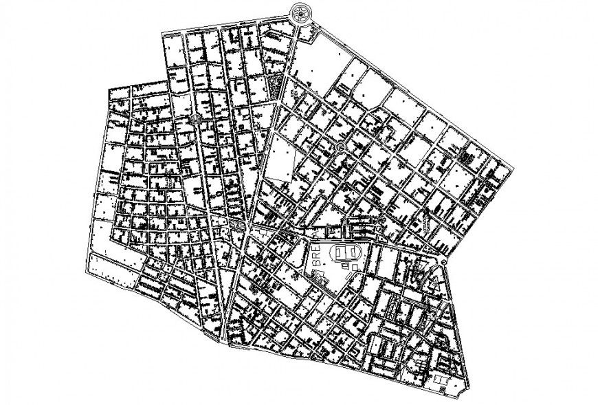 Brena city architecture map and location map cad drawing details dwg file