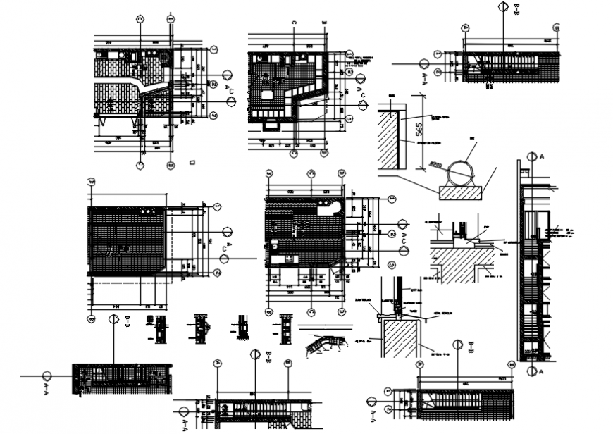 Brick and brick wall detail of building in AutoCAD file