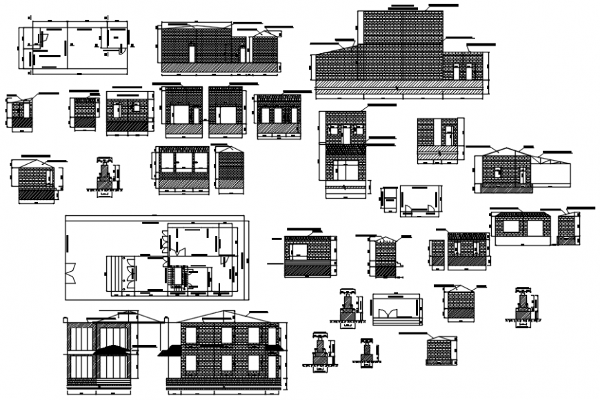Brick and brick wall detail of house in AutoCAD file