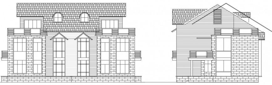 Brick house sectional elevation files