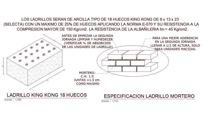 Brick isometric detail with construction of brick joint detail dwg file