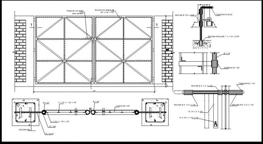 Brick mansory detail design and section