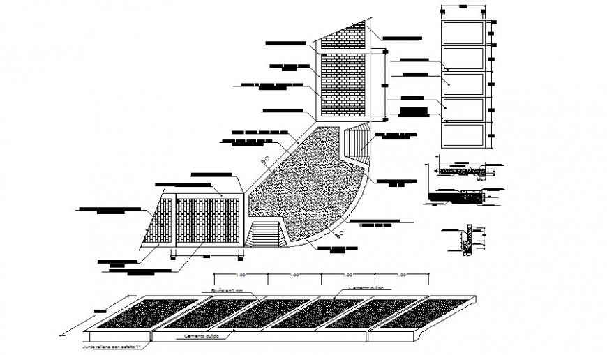 Brick masonry and concreting details included in autocad drawings