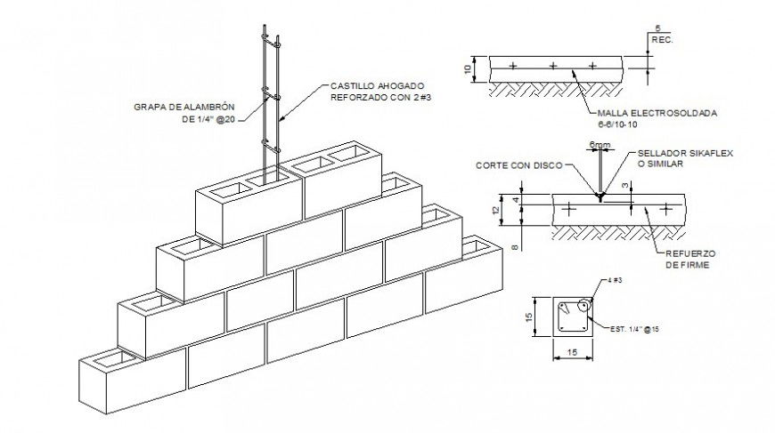 Brick masonry units drawings 2d view autocad software file