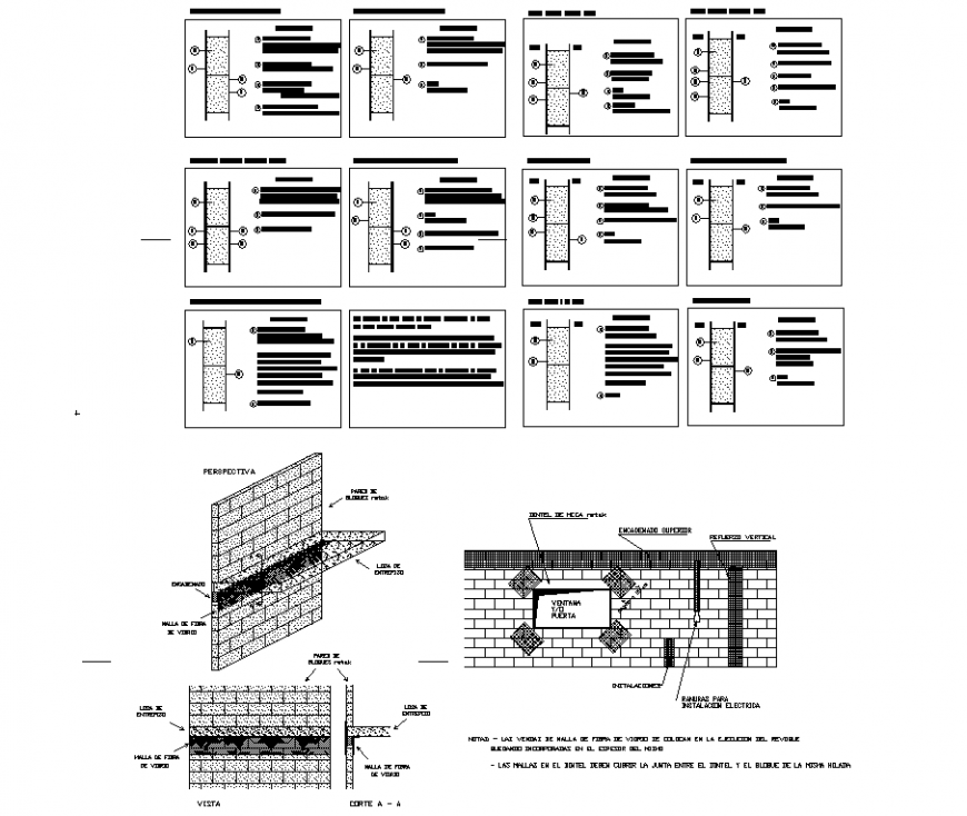 Brick wall construction detail drawing in dwg AutoCAD file.