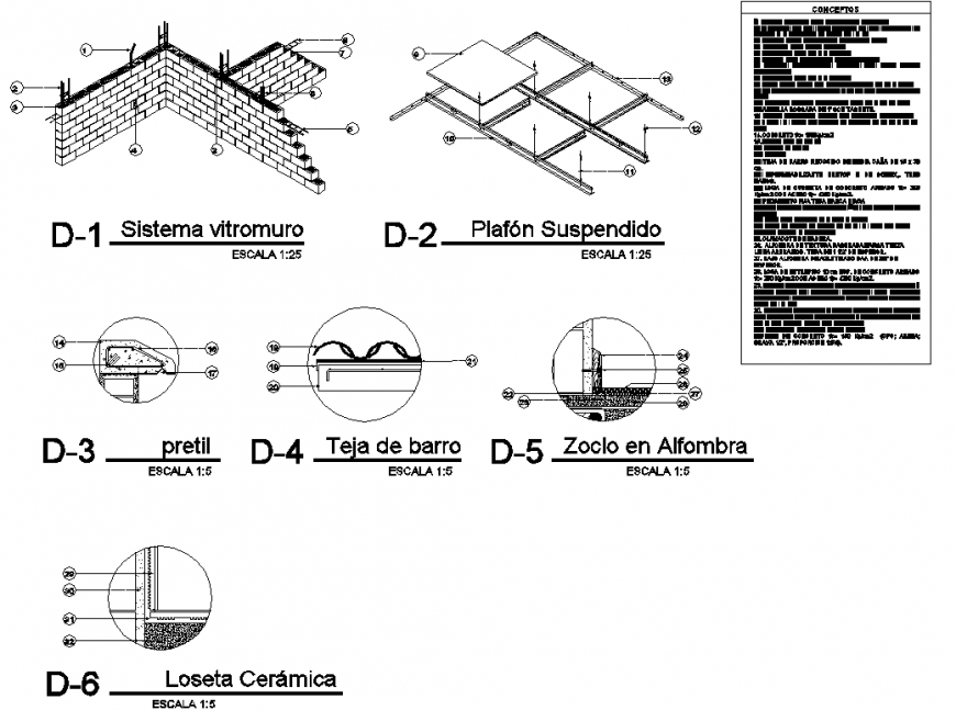 Brick wall isometric view and wall section layout file