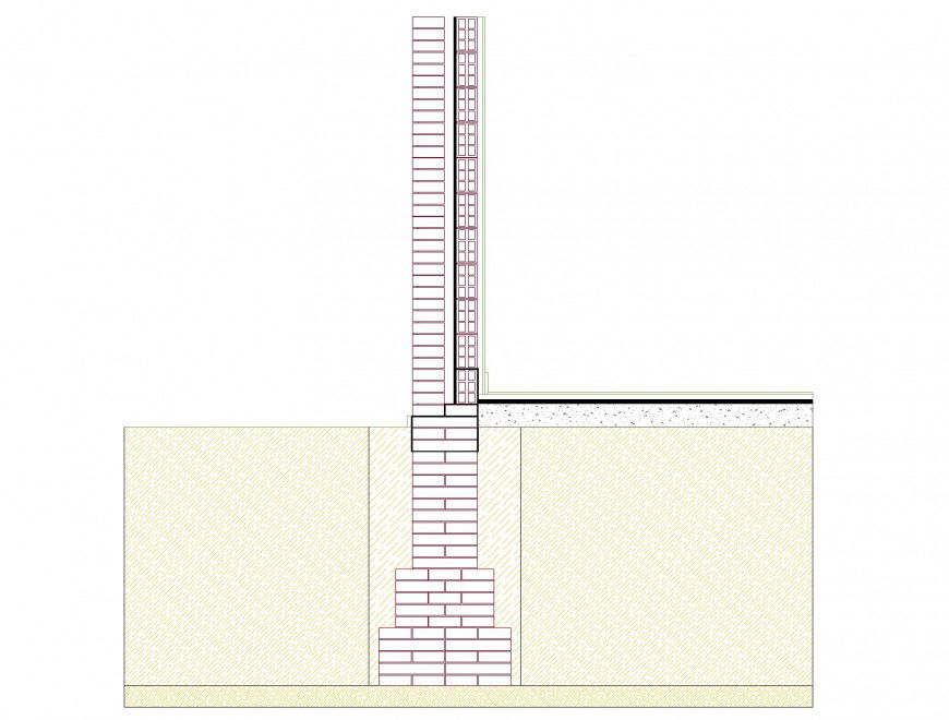 Brick wall section plan atuocad file