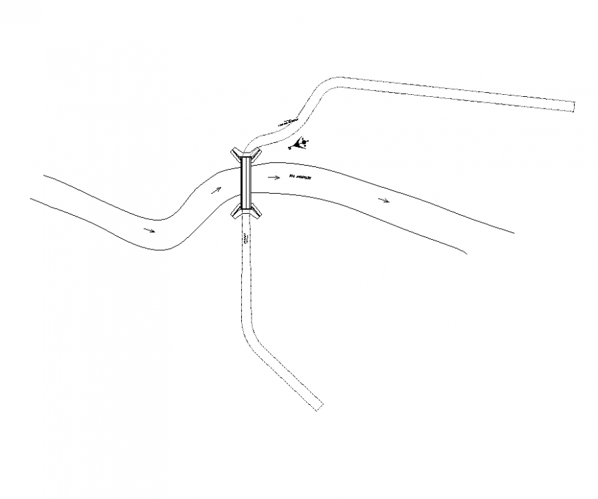 Bridge structure detail elevation layout 2d view dwg file