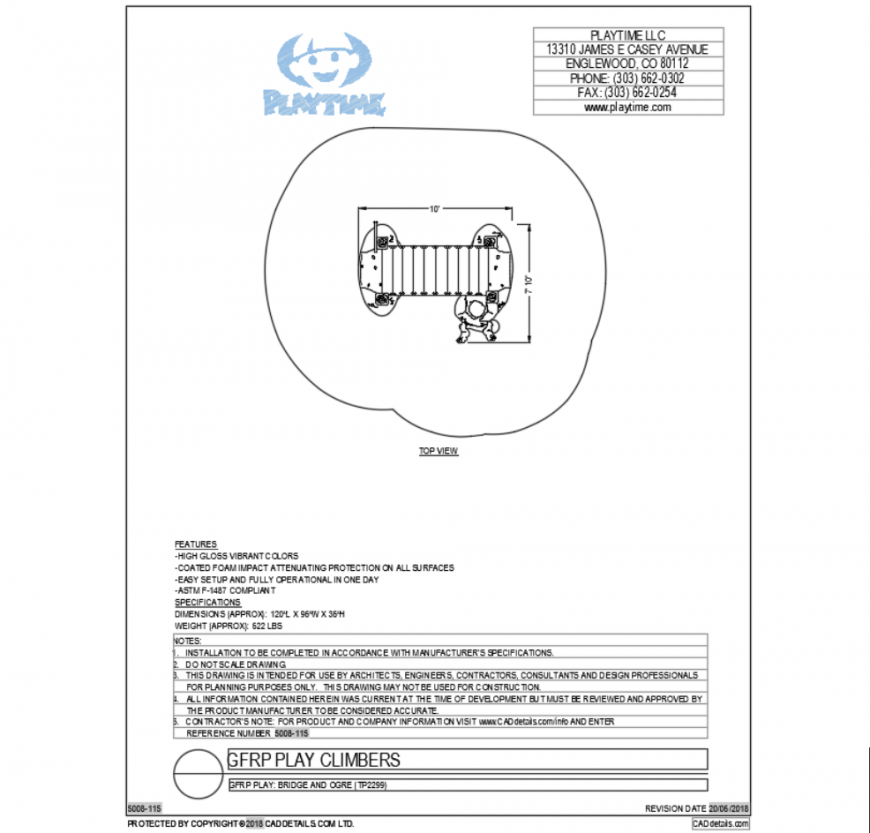 Bridge and org equipment of adventure park cad drawing dwg file