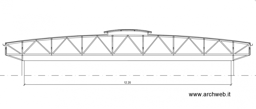 Bridge and underpass sectional front view details dwg file