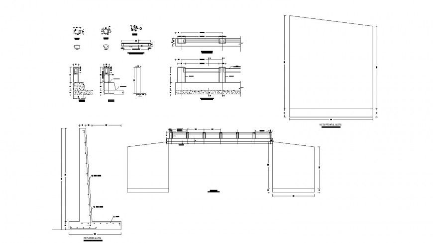 Bridge beam and slab detail drawing in dwg AutoCAD file.