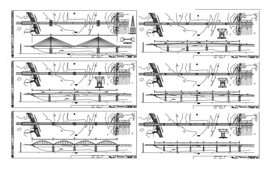 Bridge construction and detail drawing dwg file
