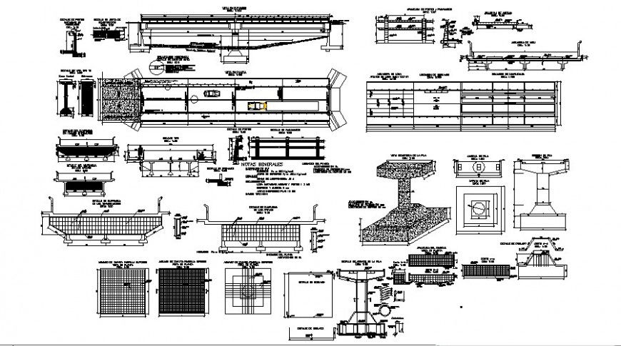 Bridge construction and I section column in dwg file.