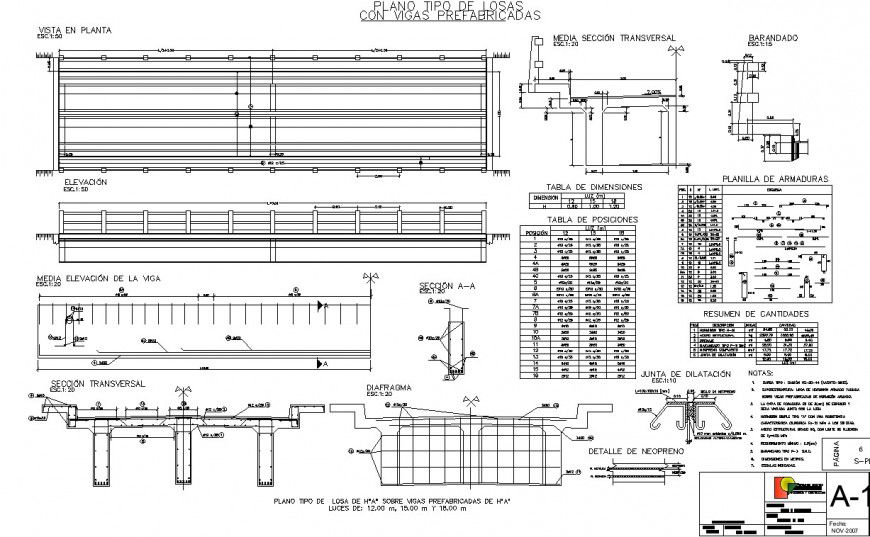 Bridge construction and joinery drawing in dwg file.