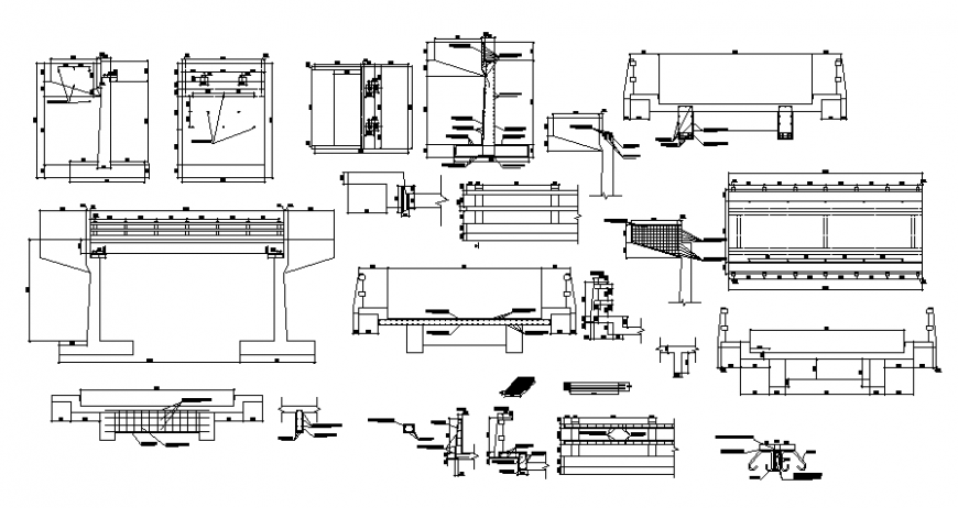 Bridge construction blocks drawings 2d view autocad software file