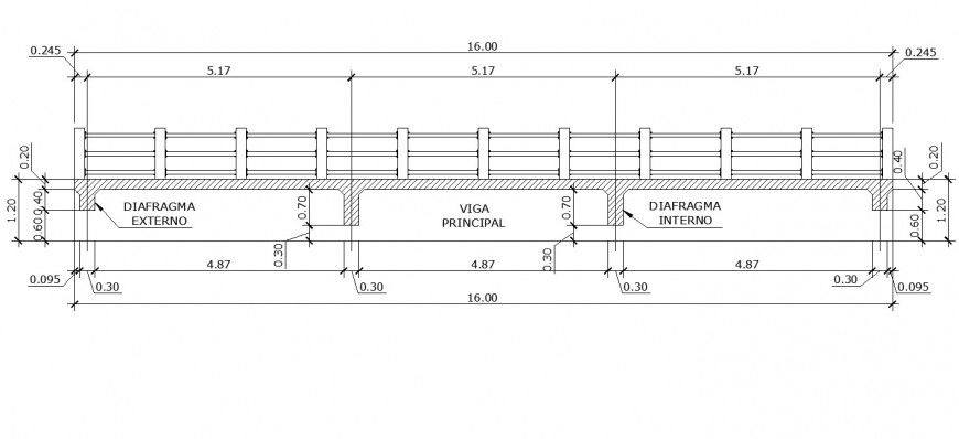 Bridge construction detail in drawing