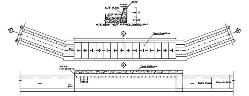 Bridge construction details drawings 2d view autocad file