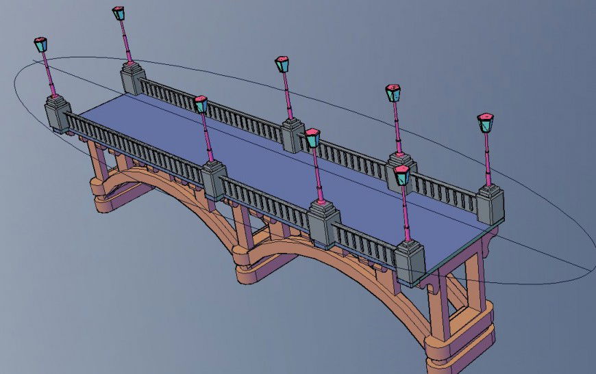 Bridge Construction elevation in 3d
