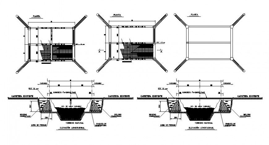 Bridge construction structure details drawings 2d view autocad file