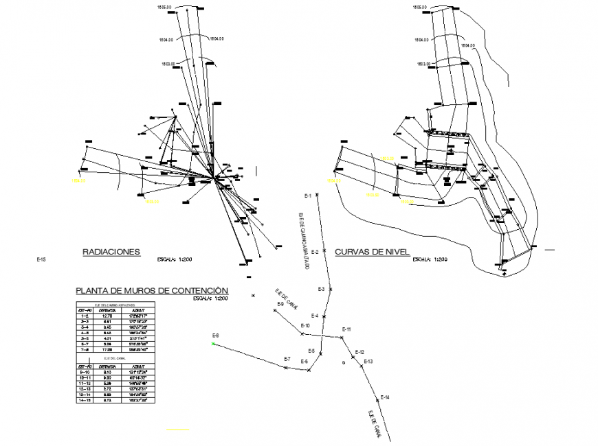 Bridge contour line plan layout file