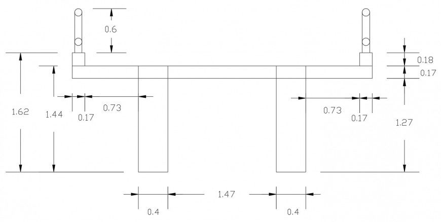 Bridge design drawings detaisl 2d view AutoCAD file