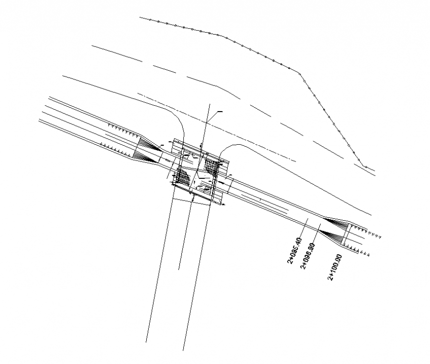 Bridge detail elevation 2d view layout file