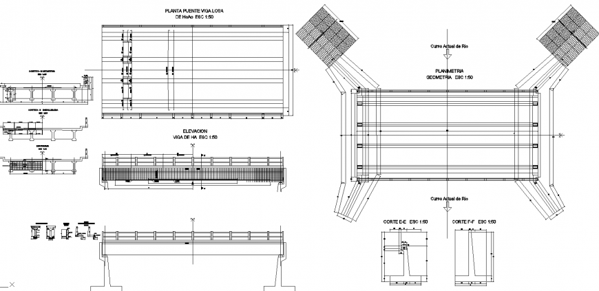 Bridge foundation plan and section drawing in dwg file.