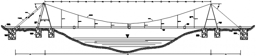 Bridge main section and constructive structure details dwg file