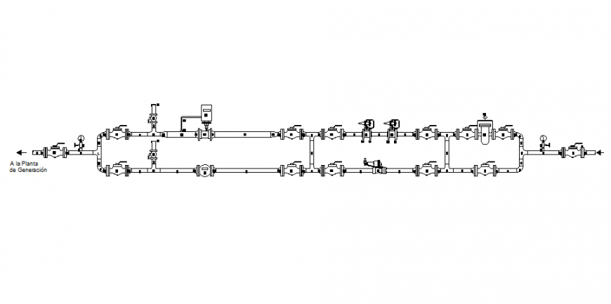 Bridge of controlin 2d section and constructive details dwg file