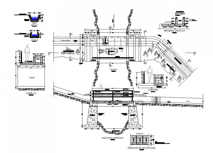 Bridge pathway 2d construction detail
