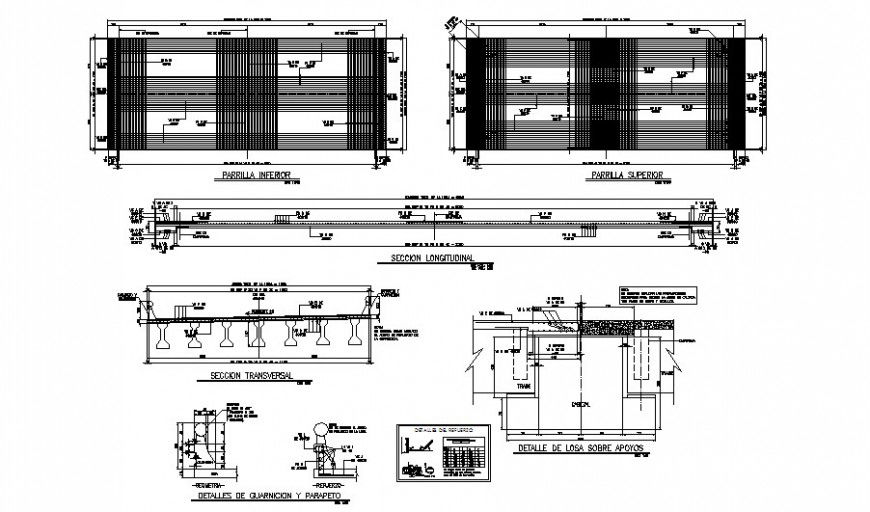 Bridge plan and elevation details in autocad