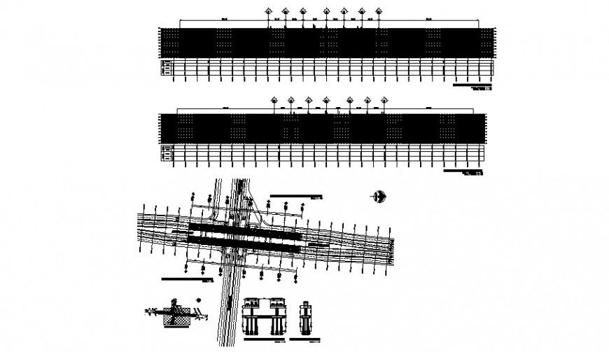 Bridge plan details drawing of structure units autocad file