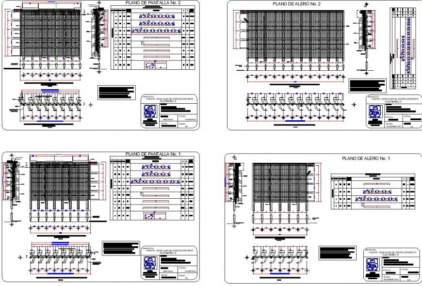Bridge project plan, elevation and section autocad file