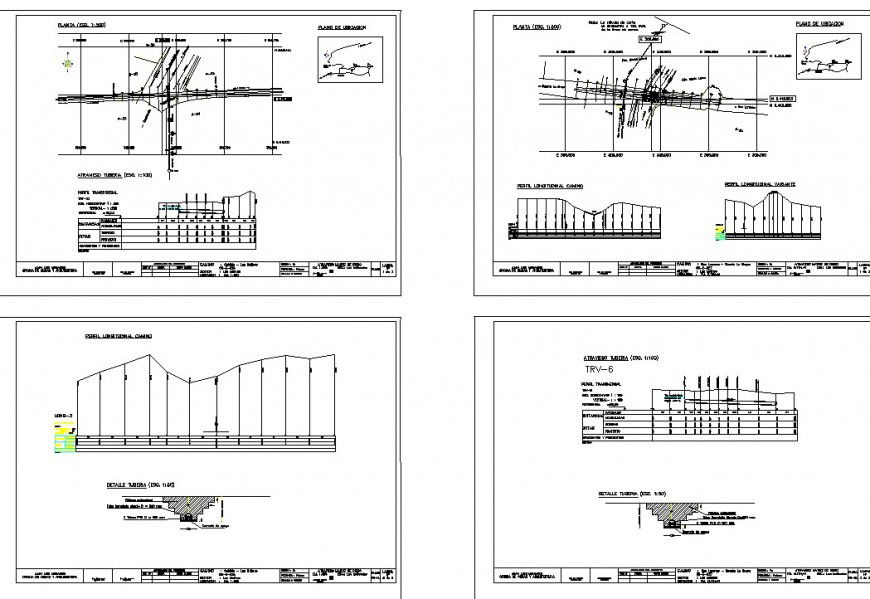 Bridge section plan and diagraph level plan detail dwg file