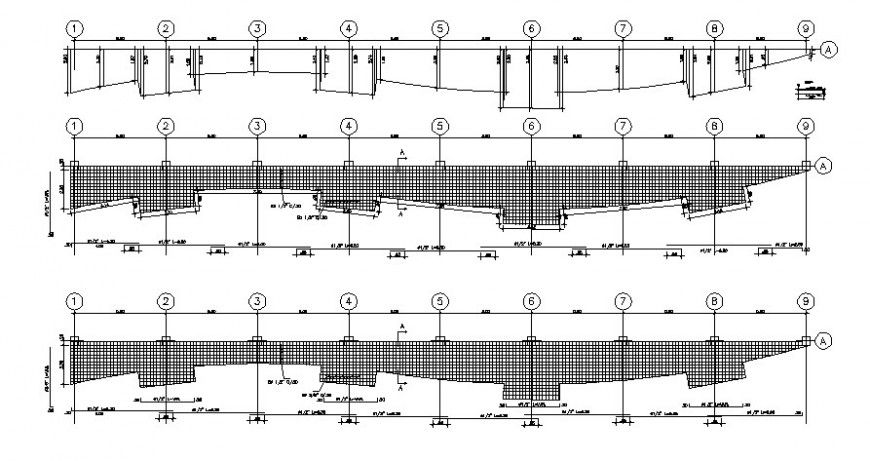 Bridge structural blocks detailing drawing in autocad