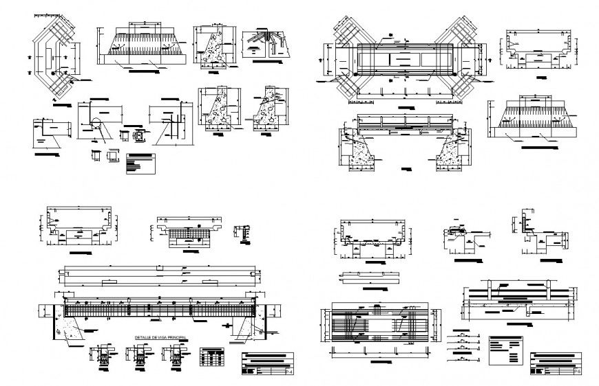Bridge structure and construction drawing in dwg file.