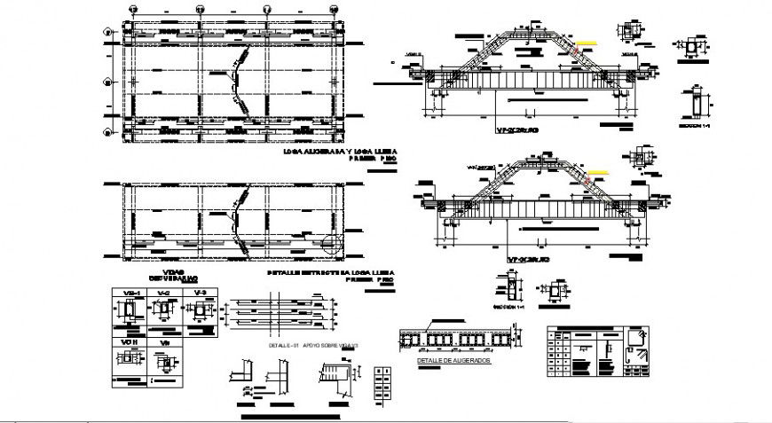 Bridge structure design 2d view autocad software file