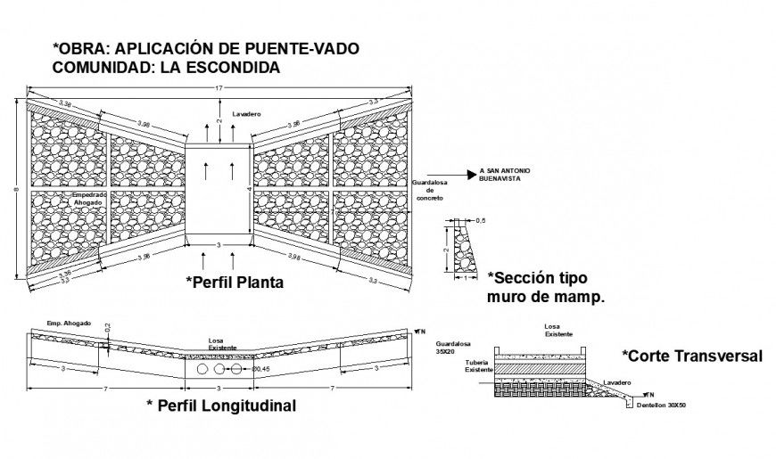 Bridge structure detail 2d view CAD structural block layout file in autocad format
