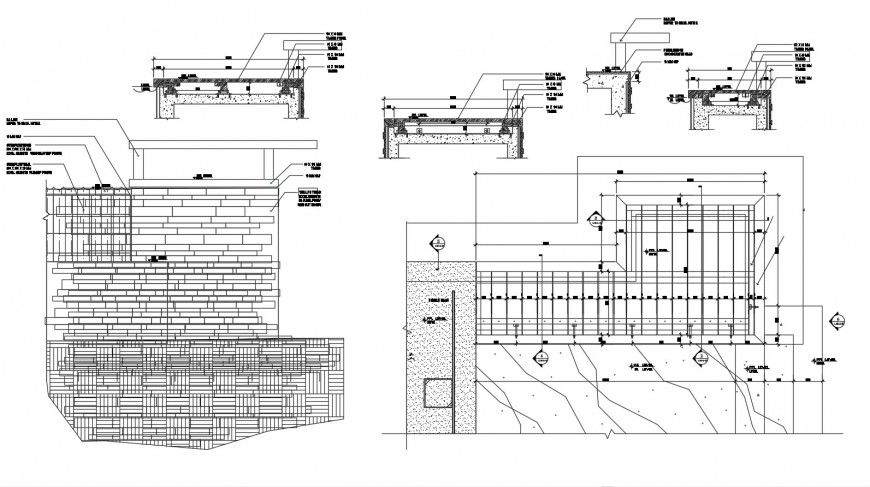Bridge structure detail elevation 2d view CAD construction block dwg file