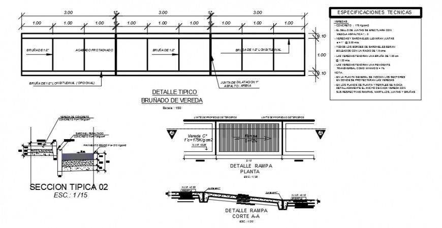 Bridge structure detail top view sectional detail dwg file