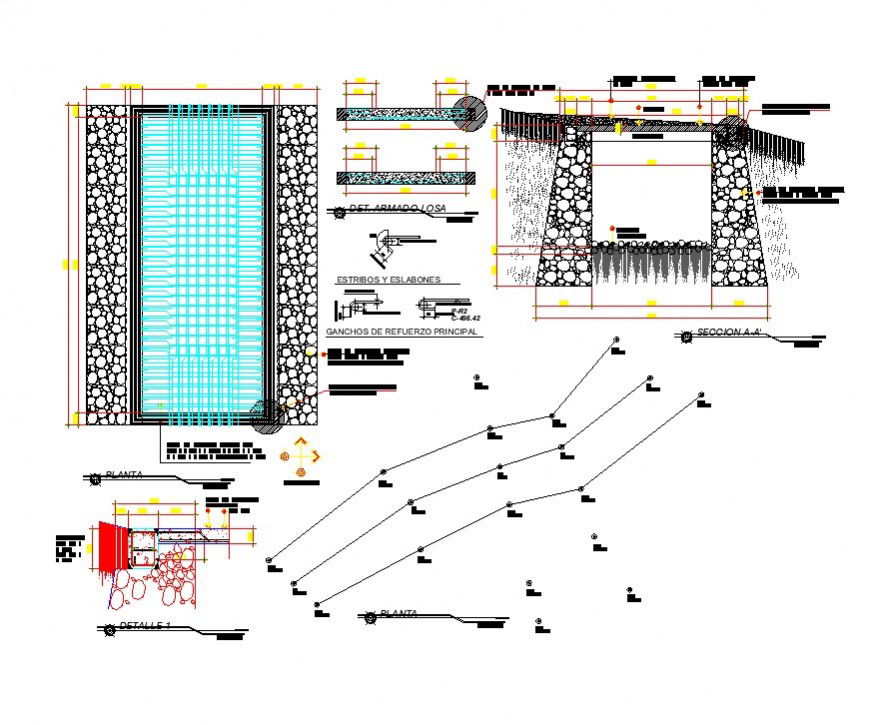 Bridge structure details drawings in autocad software
