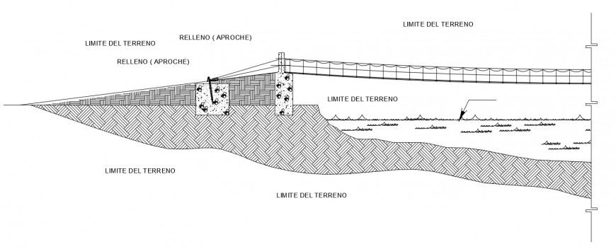 Bridge structure drawings detail 2d view autocad software file