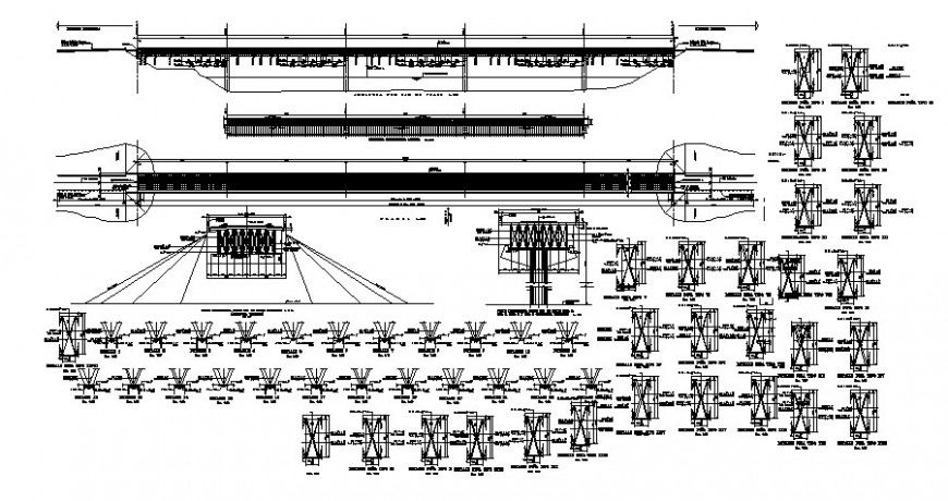 Bridge structure drawings details of construction units dwg file