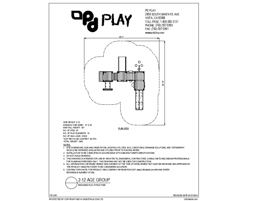 Broward park plan with structure details dwg file