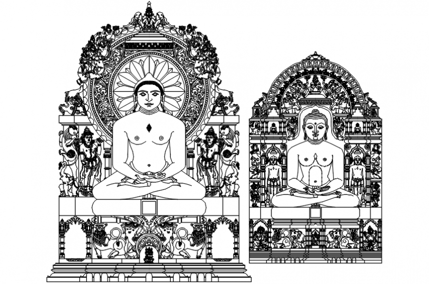 buddha statue design autocad file
