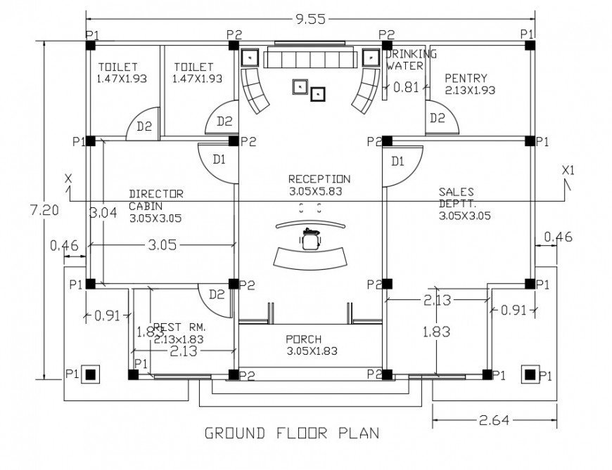 Builder office plan autocad file