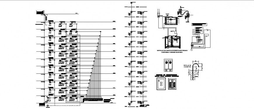 Building 10 floor electrical installations in dwg AutoCAD file.